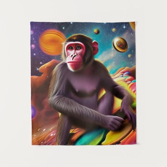 Der Affe (drei) Wandteppich (Vorderseite)