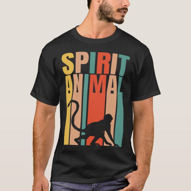 Der Affe ist mein spirituelles Tier Retro T-Shirt (Vorderseite)