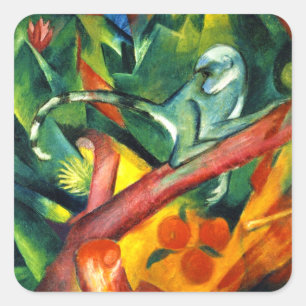 Der Affe Quadratischer Aufkleber