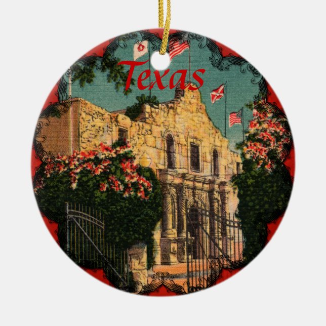 Der Alamo Vintage Texas-Ornament Keramikornament (Vorne)