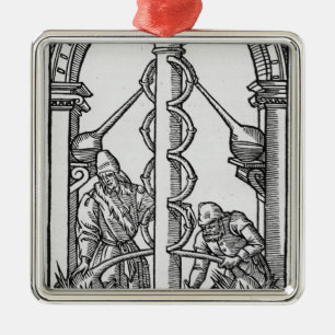 Der Alchemist bei der Arbeit Silbernes Ornament