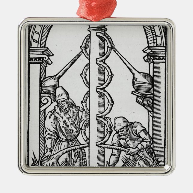 Der Alchemist bei der Arbeit Silbernes Ornament (Vorne)