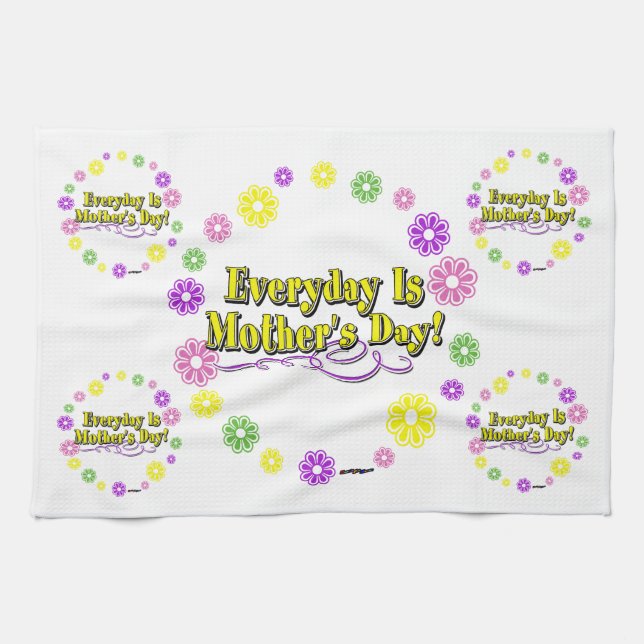 Der Alltag ist Muttertag! Blume Handtuch (Horizontal)