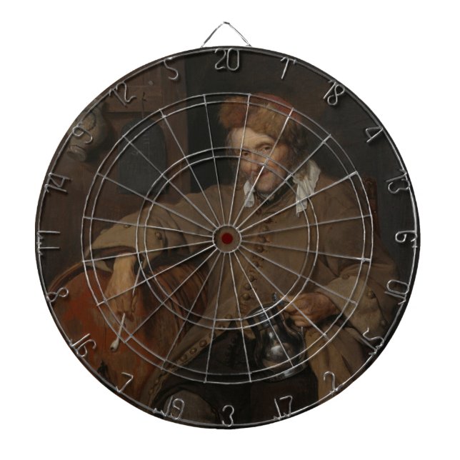 Der alte Drinker (von Gabriel Metsu) Dartscheibe (vorne)