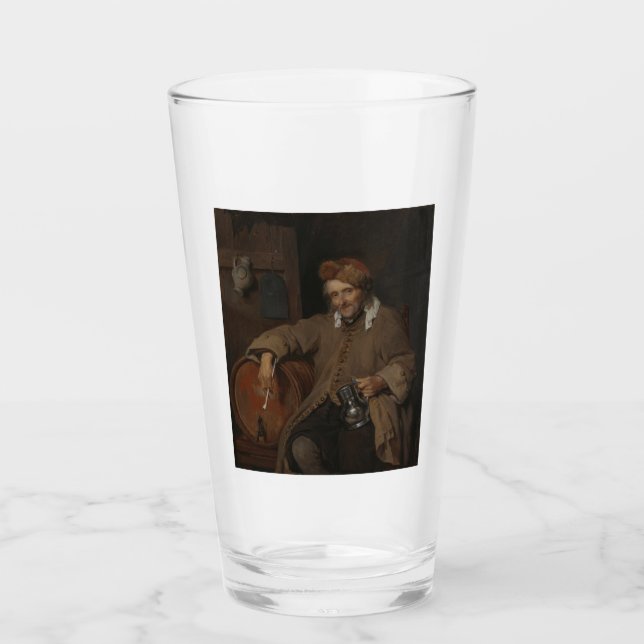 Der alte Drinker (von Gabriel Metsu) Glas (Vorderseite)