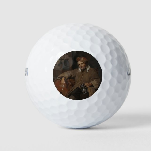 Der alte Drinker (von Gabriel Metsu) Golfball (Vorderseite)