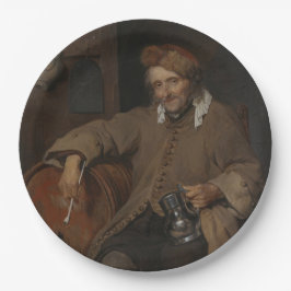 Der alte Drinker (von Gabriel Metsu) Pappteller