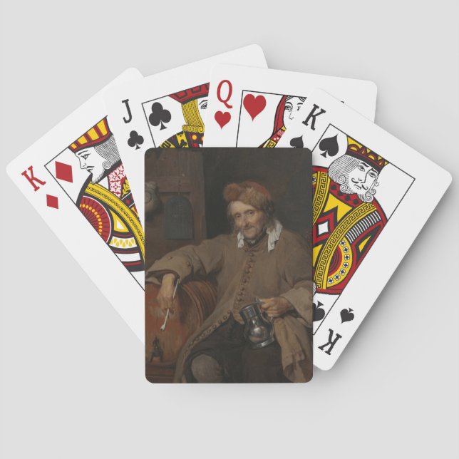 Der alte Drinker (von Gabriel Metsu) Spielkarten (Rückseite)