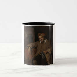 Der alte Drinker (von Gabriel Metsu) Zweifarbige Tasse