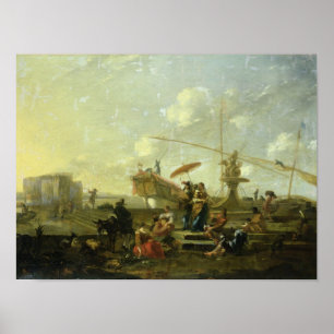 Der alte Hafen von Genua Poster