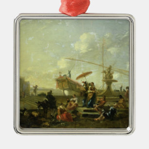 Der alte Hafen von Genua Silbernes Ornament