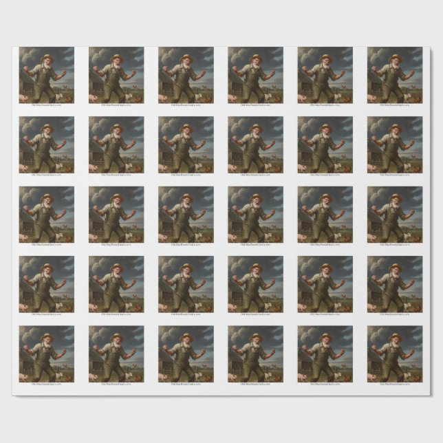 Der alte MacDonald hatte eine Kuh. Geschenkpapier (Flach)