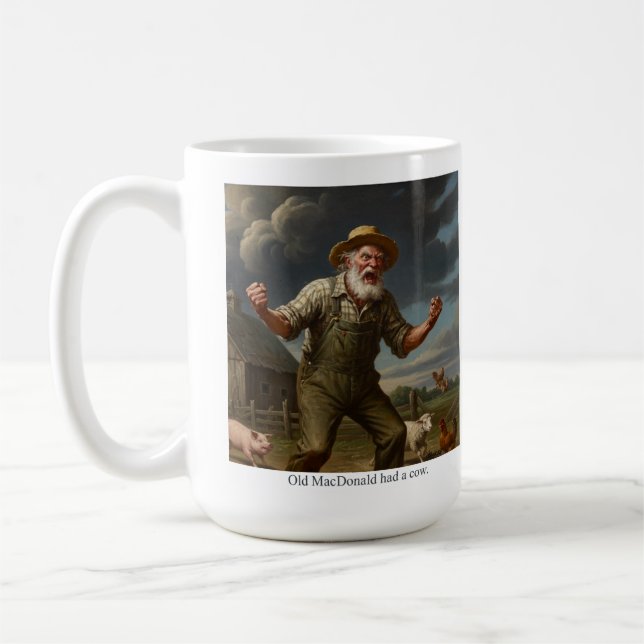 Der alte MacDonald hatte eine Kuh. Kaffeetasse (Links)