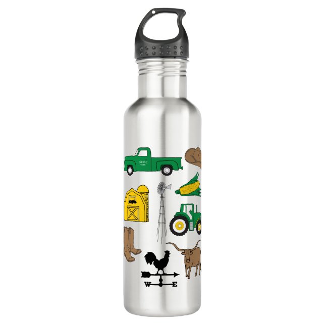 Der alte Macdonald hatte einen Bauernhof für Kinde Edelstahlflasche (Vorderseite)