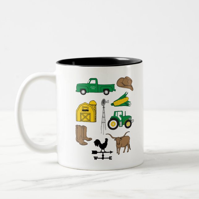 Der alte Macdonald hatte einen Bauernhof für Kinde Zweifarbige Tasse (Links)