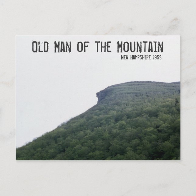 Der alte Mann des Berges New Hampshire Postkarte (Vorderseite)
