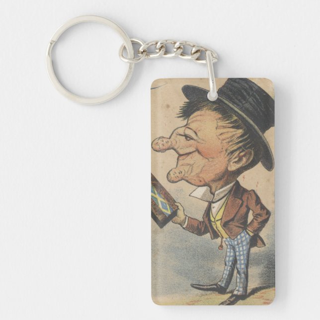 Der alte Mann wurde um Ephemera herum Schlüsselanh Schlüsselanhänger (Vorderseite)