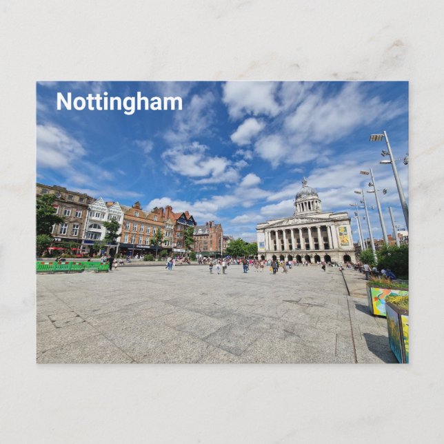 Der alte Marktplatz Nottingham Postkarte (Vorderseite)