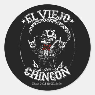 Der alte Mas Chingon Cinco De Mayo Mexikaner  Runder Aufkleber