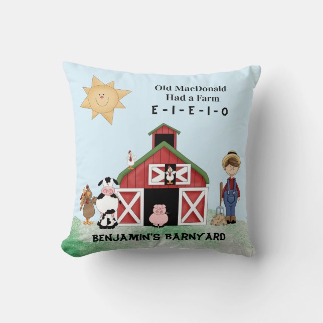 Der alte McDonald hatte einen Bauernhof Kissen (Vorderseite)