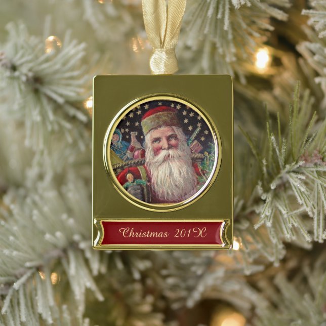 Der alte Nikolaus Banner-Ornament Gold (Baum)