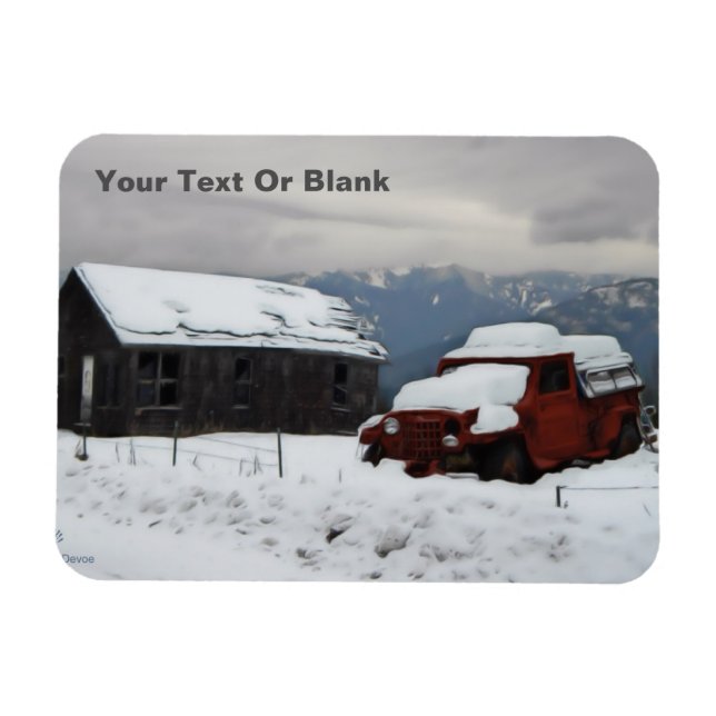 Der alte rote LKW Magnet (Horizontal)