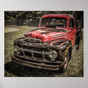 Der alte rote LKW Poster