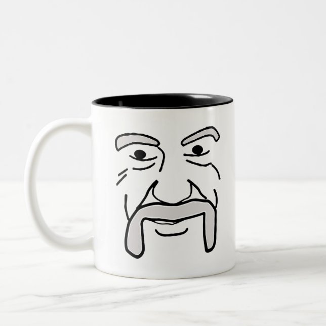 Der alte Schnurrbart Zweifarbige Tasse (Links)