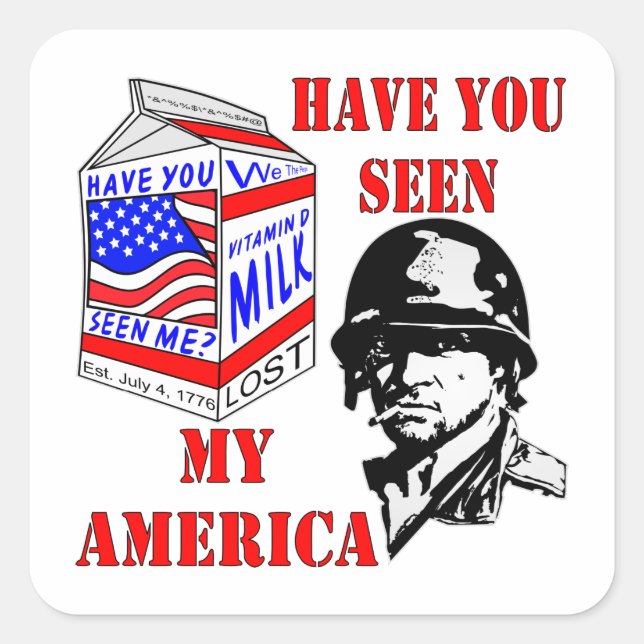 Der alte Soldat hat mein Vermisstes Amerika gesehe Quadratischer Aufkleber (Vorderseite)