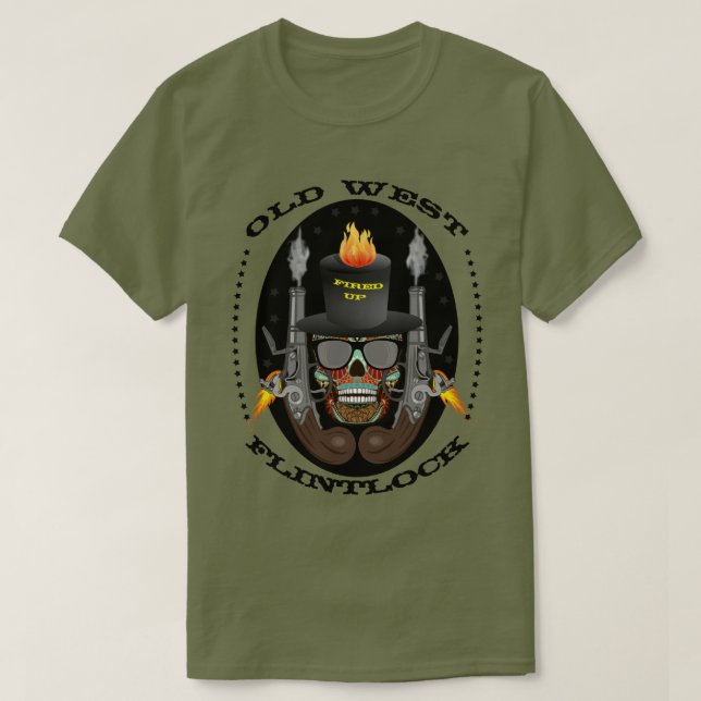 Der alte Westen "aufgeblasen" Flintlock T-Shirt (Design vorne)
