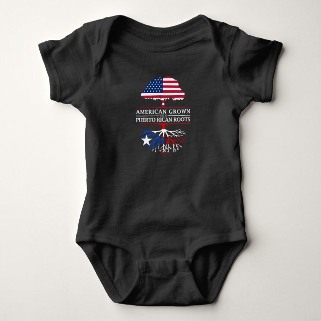 Der Amerikaner, der mit Puertorikaner gewachsen Baby Strampler (Vorderseite)