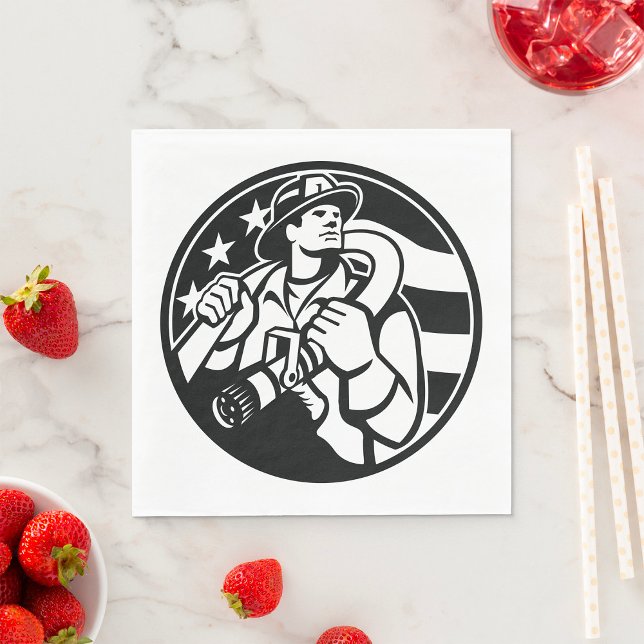 Der amerikanische Feuerwehrhelden mutig schwarz un Serviette (Von Creator hochgeladen)