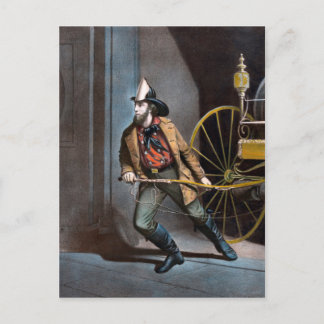 Der amerikanische Feuerwehrmann 1858 Vintage Postk Postkarte