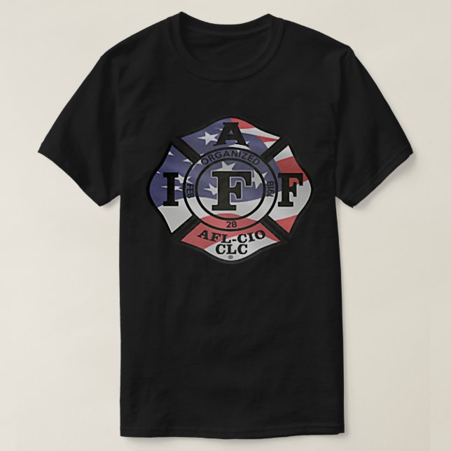 Der amerikanische Feuerwehrmann Patriot IAFF T-Shirt (Design vorne)