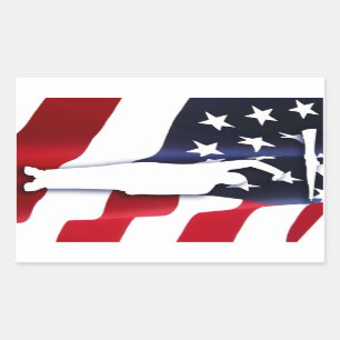 Der amerikanische Patriot-Bohrer-Aufkleber Rechteckiger Aufkleber
