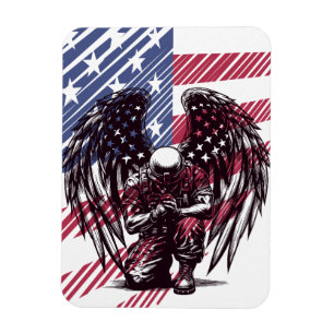 Der amerikanische Soldat Angel Prag USA Flaggenkun Magnet