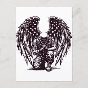 Der amerikanische Soldat Angel Prag USA Flaggenkun Postkarte