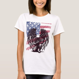 Der amerikanische Soldat Angel Prag USA Flaggenkun T-Shirt