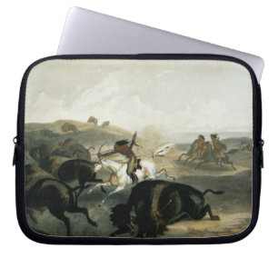 Der amerikanische Ureinwohner, der den Bison jagt, Laptopschutzhülle