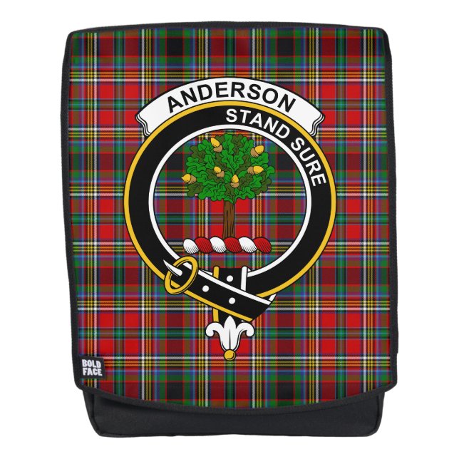 Der Anderson von Arbrake Clan Wappen Tartan Karier Rucksack (Vorderseite)