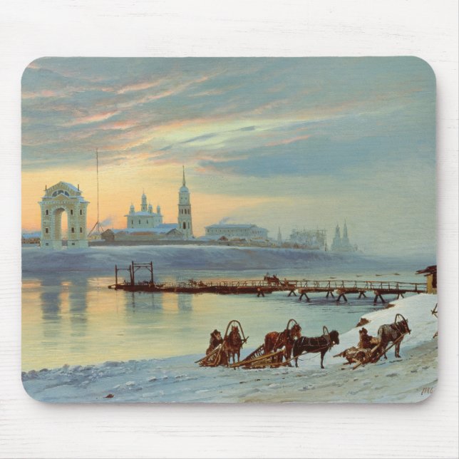 Der Angara Damm in Irkutsk, 1886 Mousepad (Vorne)