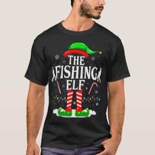 Der Angel-Elf Weihnachten Lustiger Fischer Weihnac T-Shirt