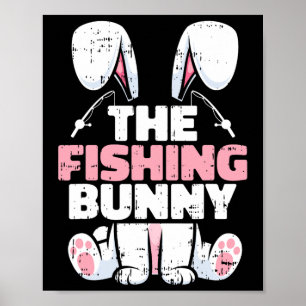Der Angelhasen-Ostern-Familie passend Frühling Mic Poster