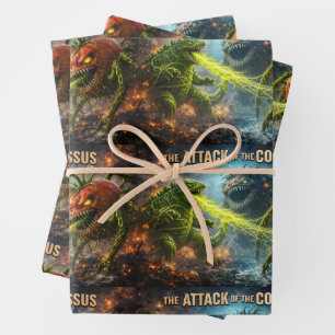 Der Angriff der Colossus-Mutantengemüse-Flachwrap Geschenkpapier Set