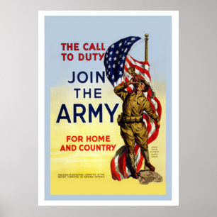 Der Anruf, zum der Armee Aufgabe-Zu verbinden Poster