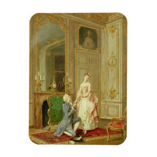 Der Antrag (Öl auf Platte) Magnet