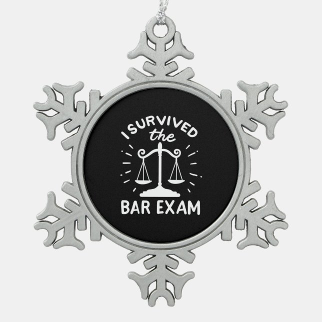 Der Anwalt überlebte die Bar-Prüfung Schneeflocken Zinn-Ornament (Vorderseite)