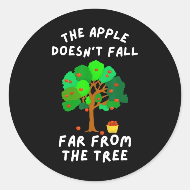 Der Apfel fällt nicht weit von der Baumfreunreihe  Runder Aufkleber (Vorderseite)