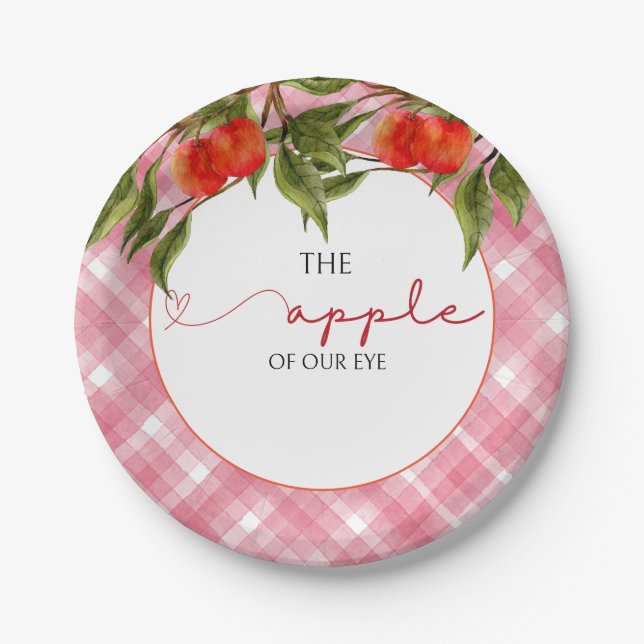 Der Apfel unserer Augenbabydusche Pappteller (Vorderseite)