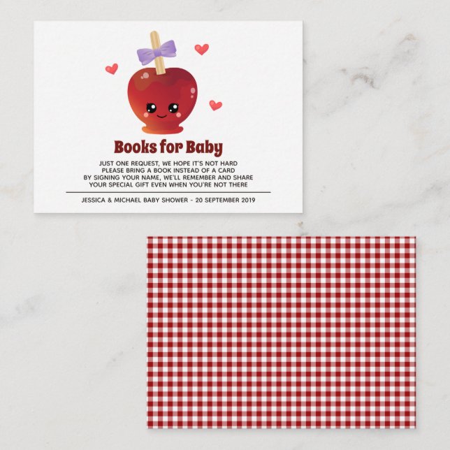 Der Apfel unserer Augenbücher für die Babyverpacku Begleitkarte (Vorne/Hinten)